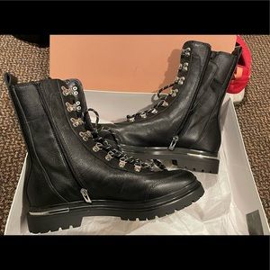 Leather Via Spiga Combat Boots